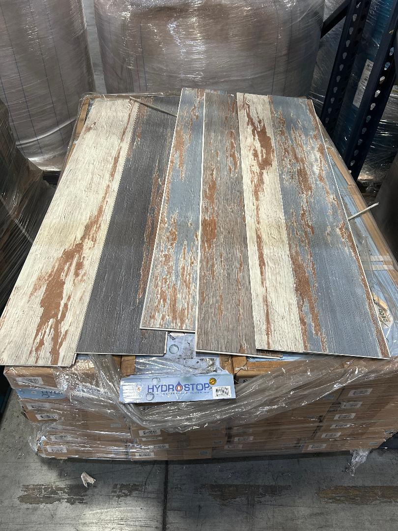 Pallet #10 LVP Hydro Stop 7 x 48 ( 24 sqft box ) Waterproof Color: Old Navy