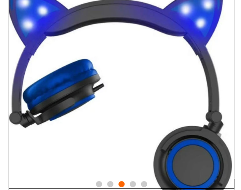 HYPE Cat Ear LED Headphone with Mic in Blue