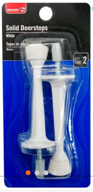 Bulldog 2 Piece Solid White Door Stop  ( Min Order 12 pcs ) H421