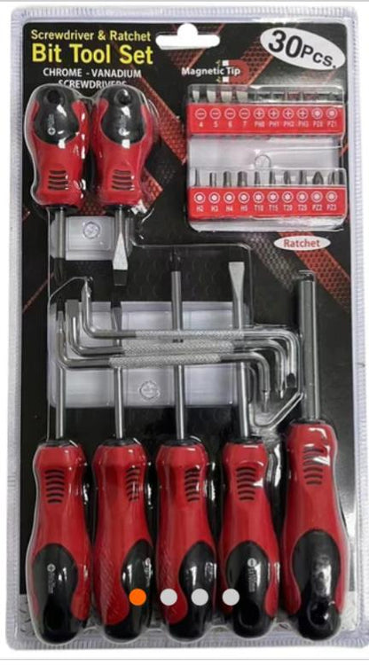 30 pcs Screwdriver & Ratchet Bit Tool Set  ( Pack 1 ) ( Min Order 12 pcs )  H227