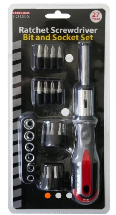 27 Pcs Ratchet Screwdriver Bit and Socket Set  ( Min Order 12 pcs )  H793