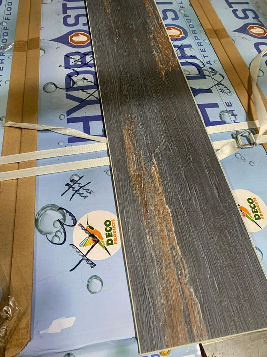 Pallet #10  LVP Hydro Stop 7 x 48  ( 24 sqft box )  Waterproof Color: Old Navy ( 8 B0xes )